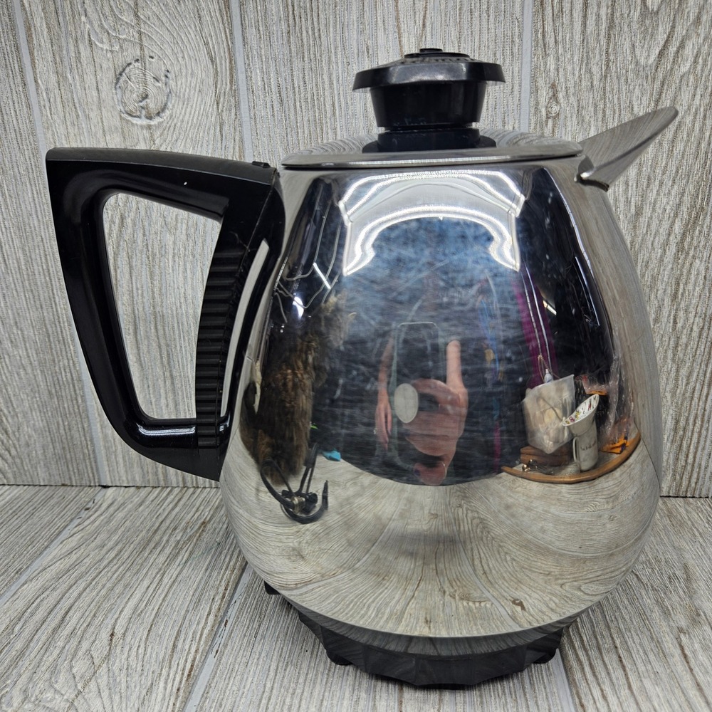 Saladmaster Jet-O-Matic Model 10 Electric Coffee Percolator Stainless Steel MCM